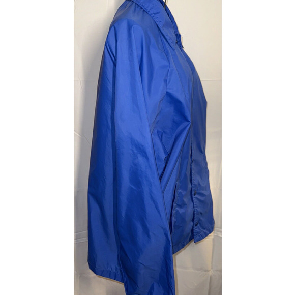 Vintage 80s Royal Blue Nylon Windbreaker Jacket Snap Front USA Made SZ L *READ - Picture 5 of 12